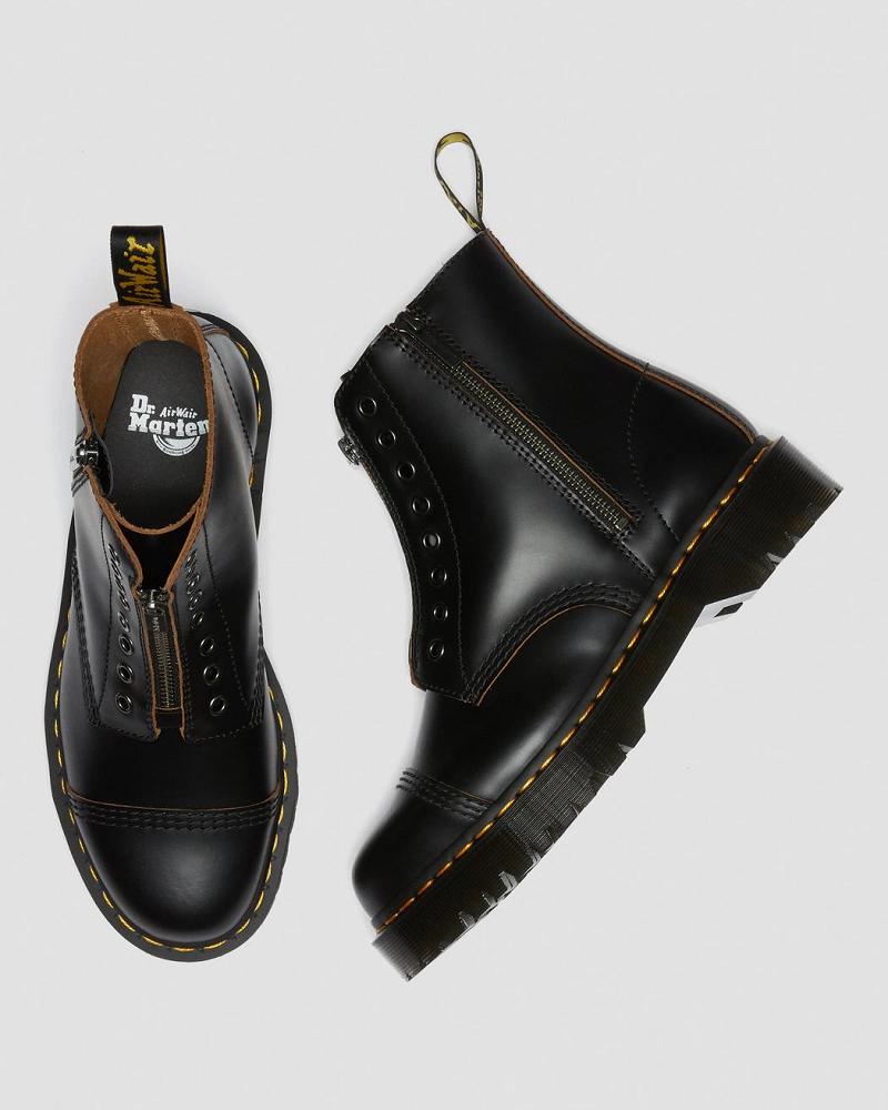 Black Men's Dr Martens 1460 Laceless Bex Leather Ankle Boots | CA 414GSO